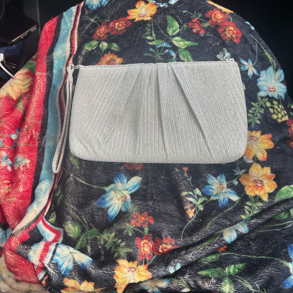 Elegant Silver Clutch Wristlet